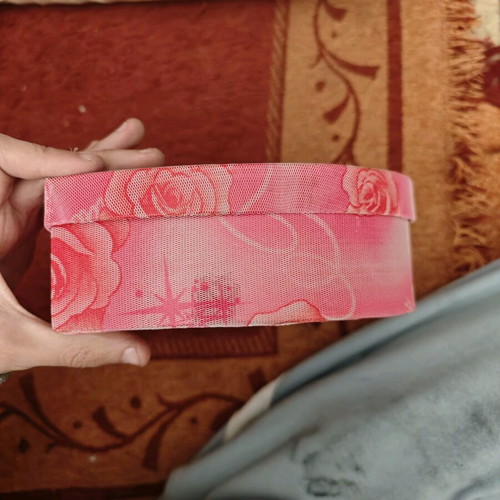 Heart jewelry box used, red and pink