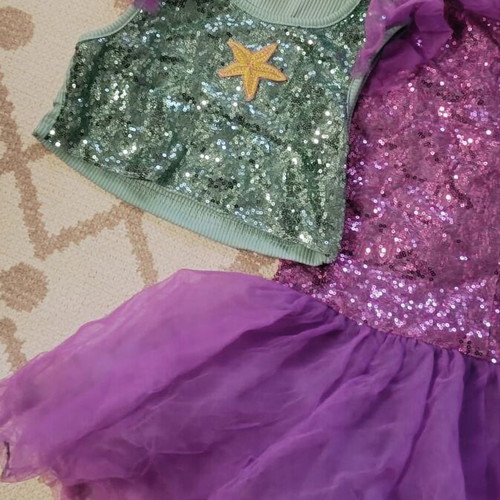 Mermaid costume for 7 years old new with skirt, top and accessories