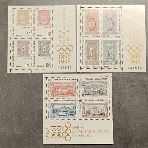 1996 Stamps for 100 Years of Olympic Games new, luxury memory