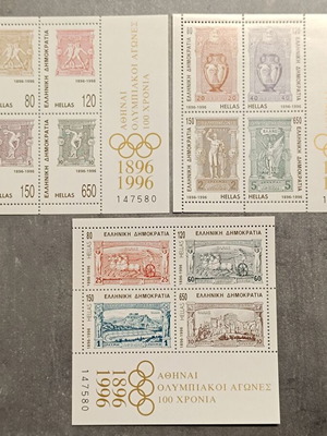 1996 Stamps for 100 Years of Olympic Games new, luxury memory
