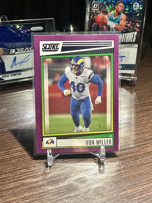 2022 Panini Score Von Miller Purple Parallel Card - LA Rams new