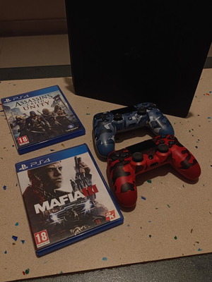 Sony PlayStation 4 Slim 1TB like new with 2 controllers and 2 games