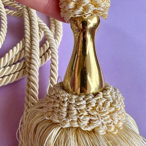 Art Deco gold curtain tie back tassels set of 3 like new