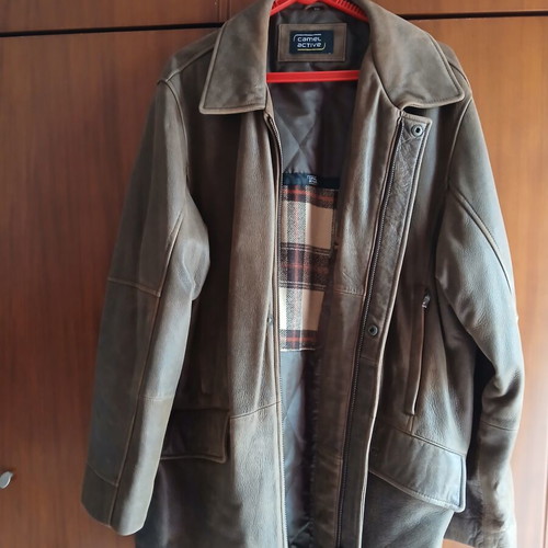 Leather jacket Camel XL brown new