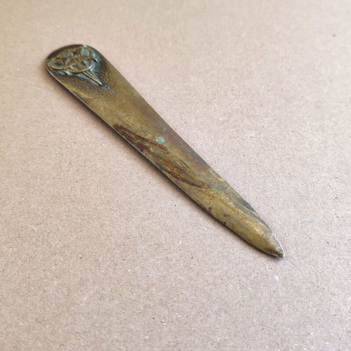 Vintage French brass letter opener used