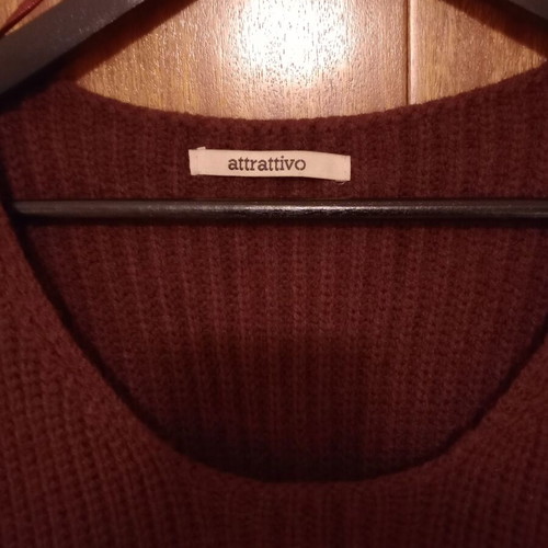 Attrattivo knitted sweater like new, burgundy and blue, size Large
