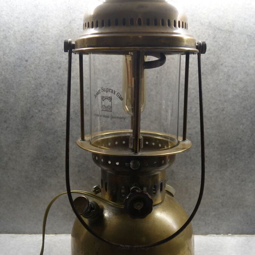 Storm lantern refurbished, brass and copper, model Optimus 300 P