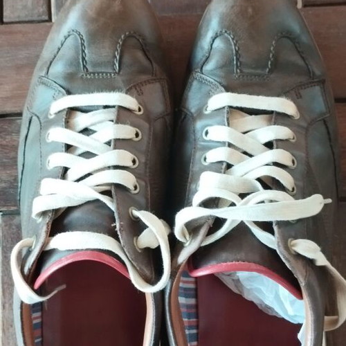 Clarks men's leather sneakers used, size EU 46, brown