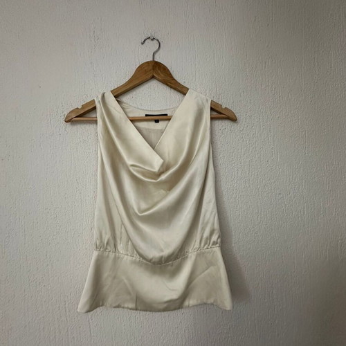 French Connection silk blend top like new, beige, size S