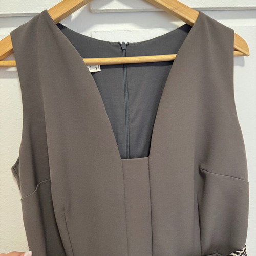 Le Vertige formal dress new, mouse color, size M with wide belt