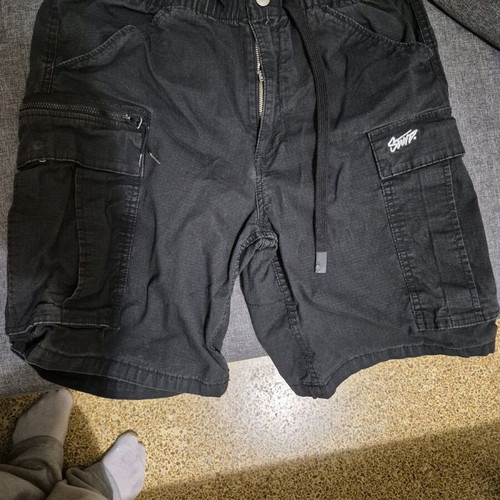 Cargo shorts black used, size M