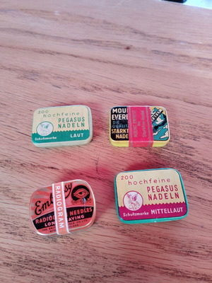 Collectible needle packages new, set of 4 pieces