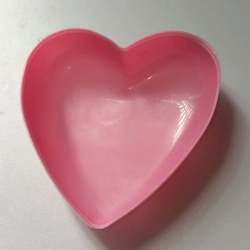 Plastic bowl pink heart-shaped like new