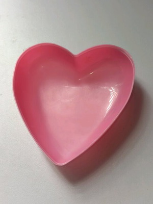 Plastic bowl pink heart-shaped like new