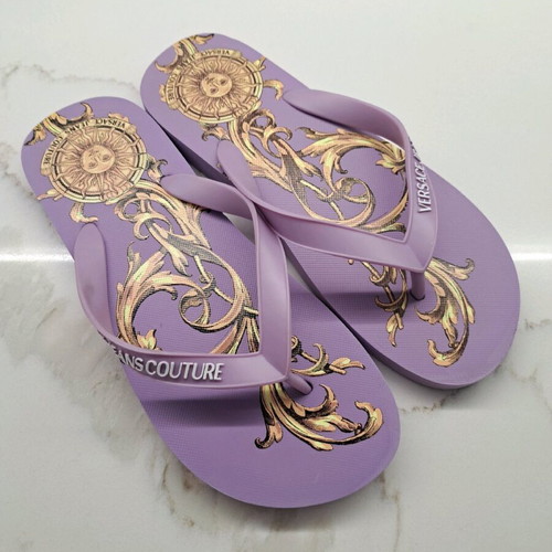 Versace women's purple flip flops like new, size 39-40