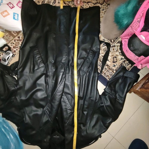 Leather coat new, 100% genuine leather, black, size L