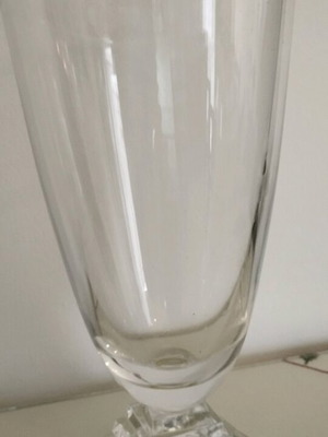 Glass vase 32.5 cm high, round, heavy