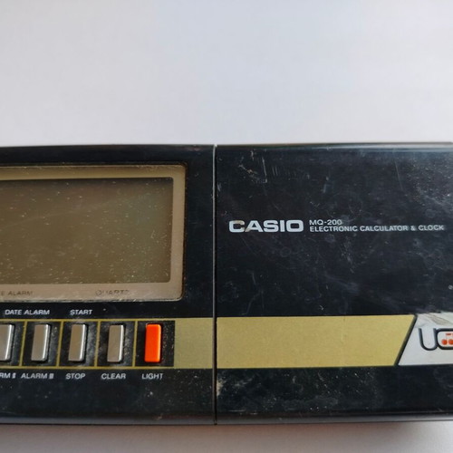 Casio MQ-200 vintage calculator and clock used, not working