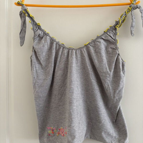 Women's Grey Top with Straps and Embroidery like new