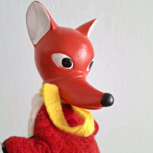 Vintage puppet used, fox hand puppet collectible