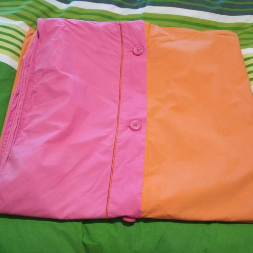 Canon double duvet cover like new, cotton, fuchsia and orange