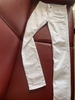 Stradivarius white elastic pants size S like new