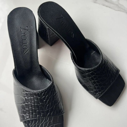 Black mules shoes, sizes 36 and 37