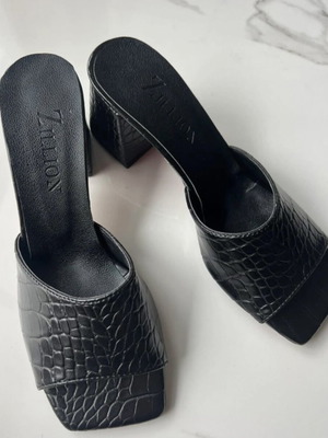 Black mules shoes, sizes 36 and 37