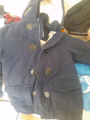 Montgomery style teenage coat blue dark, almost unworn, Energiers