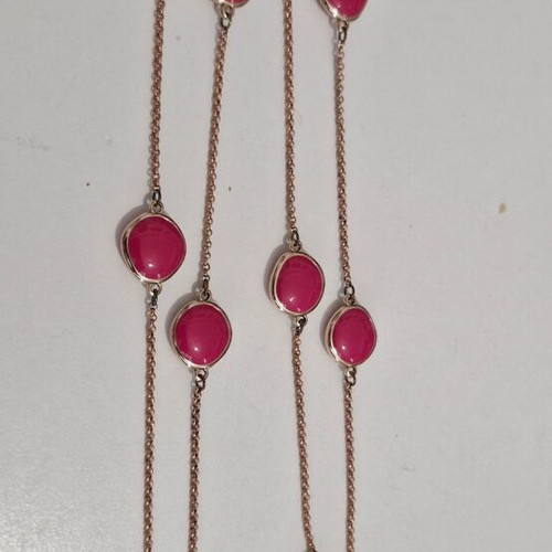Anna Maria Mazaraki long necklace 61 cm rose gold + Anna Maria Mazaraki ring with initial A