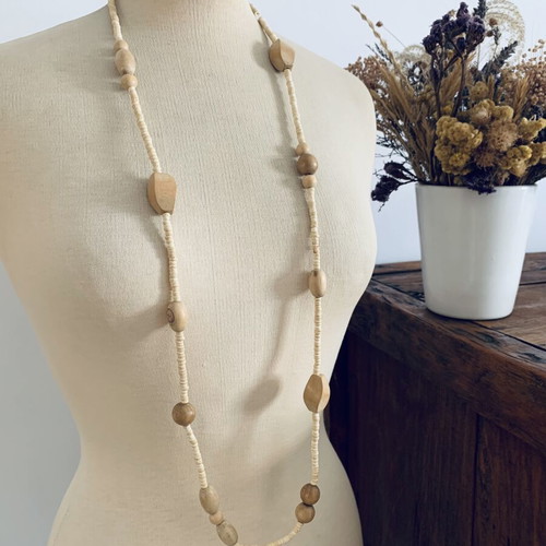 Vinegar Handmade Necklace new, vintage wood