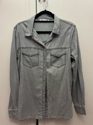 Zara denim shirt like new, gray, size L