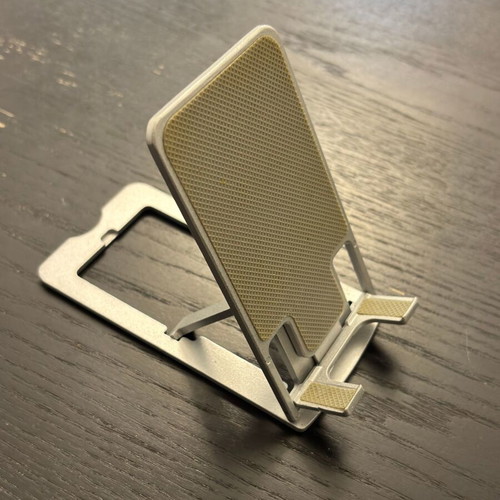 Metal Adjustable Phone Stand for Desk like new, silver