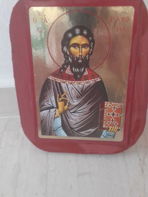 Wooden handmade icon of Saint Raphael new