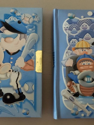 Diary notebook used with colored pages, set of 2