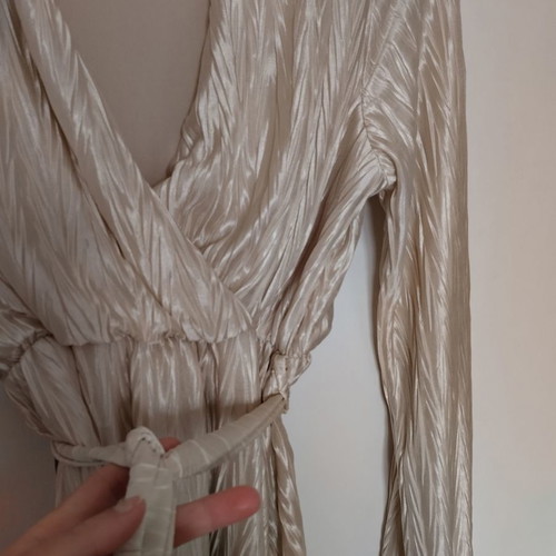 Dress new one size in golden beige cream shade