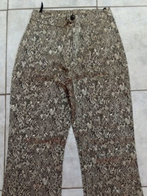 Patterned pants size S with gold designs