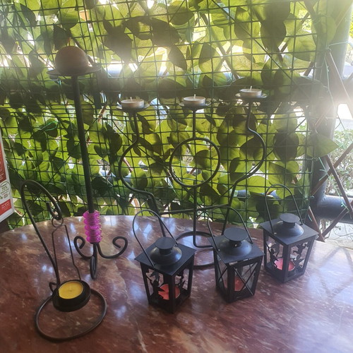 Metal candle holders collection of 6