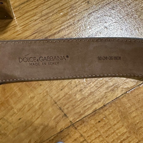 D&G belt refurbished, beige leather with silver details