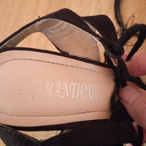 Platform sandal used, size 39, black with laces