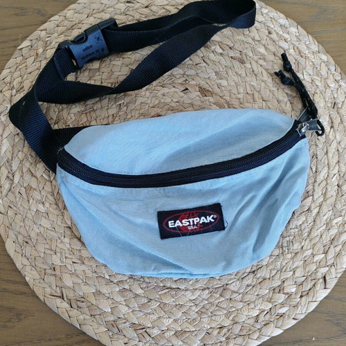 Eastpak waist bag used, blue with wear