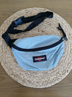 Eastpak waist bag used, blue with wear