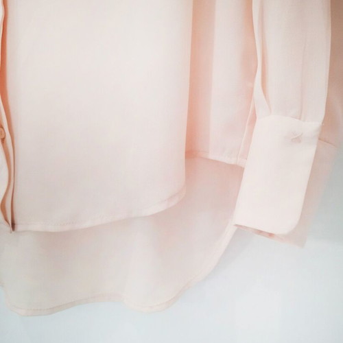 Mango Baby Pink Sheer Shirt Size EU 36 Like New