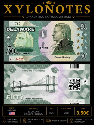 Αμερική 50 Dollars 2014 Fantasy Polymer 1st State καινούργιο
