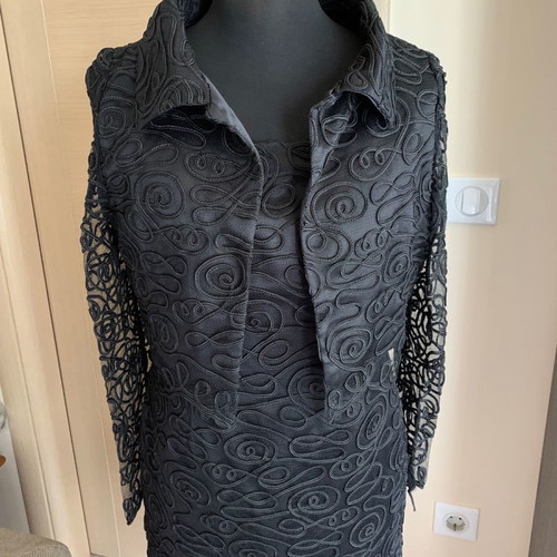 Vintage Aslanis Pret A Porter Dress with Bolero like new, size 48, black