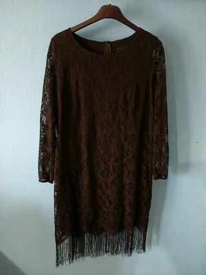 Jatta dress black with fringes XL like new