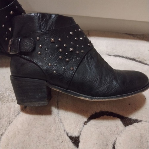 Rock-Chic Black Ankle Boots used with Studs Size 37
