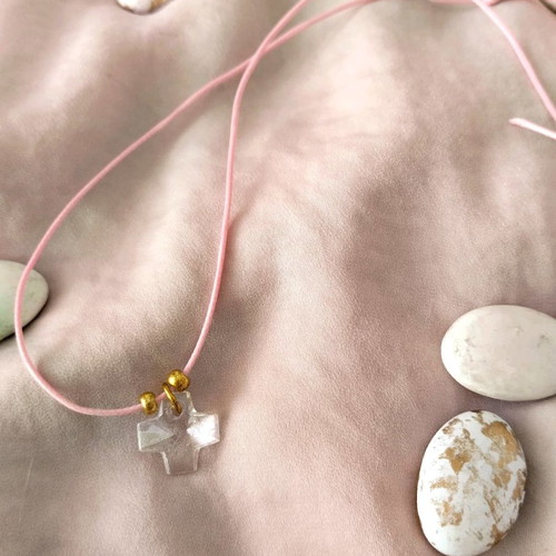 Handmade baptism witness necklaces with cross pendant new