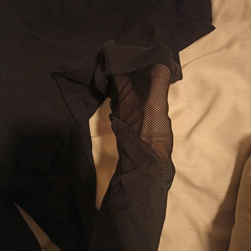 Maternity leggings black size Large like new with transparency