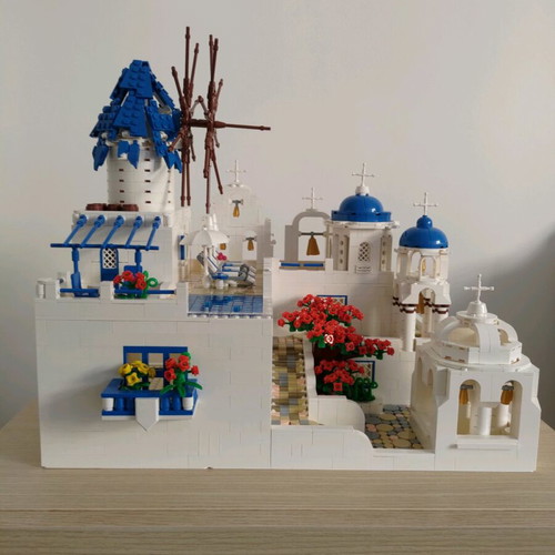 Brick MOC Santorini like new, 2500+ pieces with PDF instructions